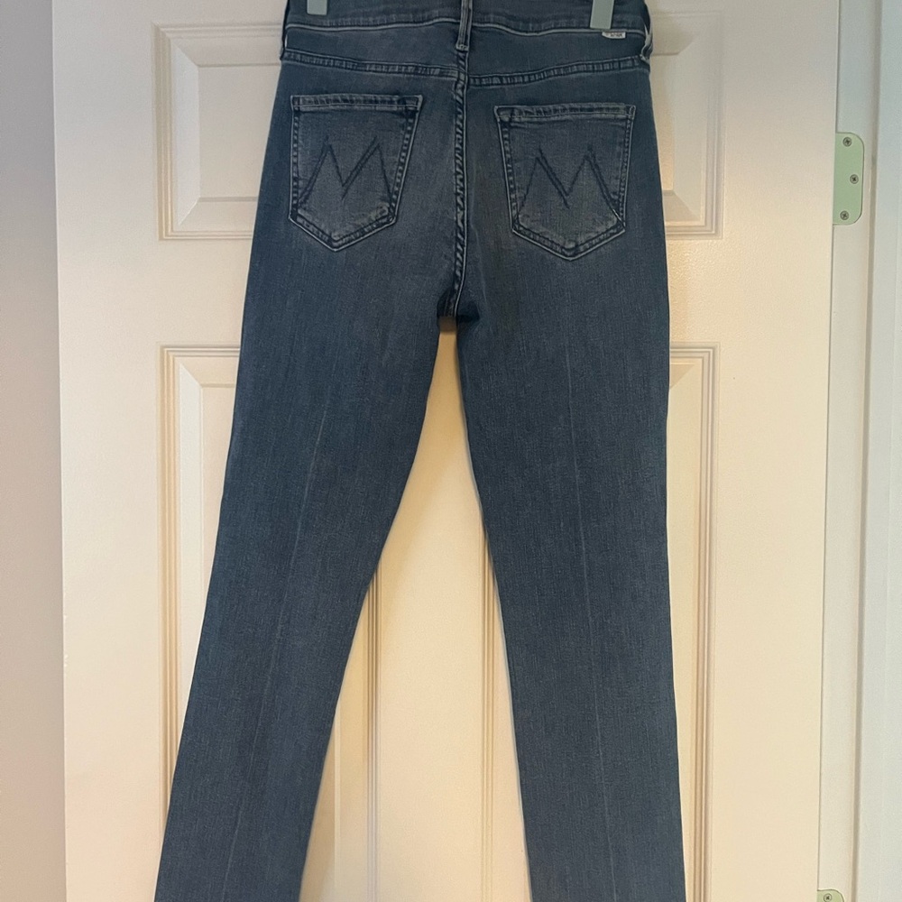 MOTHER Straight Leg Jeans in Faded Dark Blue